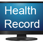 Computer Monitor With Text Saying "Health Record"
