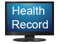 Computer Monitor With Text Saying "Health Record"