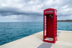 British Phone Booth With Shower In It