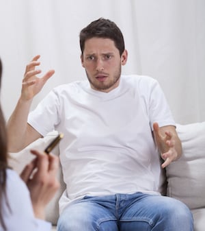 Man during psychotherapy