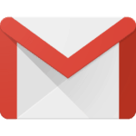 The Gmail icon is a red envelope