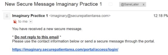 An email from an imaginary practice