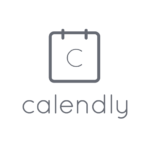 The word "calendly" and then an iconized tear-off calendar with the letter C on it.