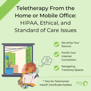 teletherapy from the home or mobile office